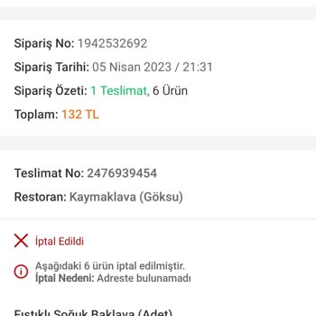 Kaymaklava Kurye Adrese Gelip Aramadığı Halde Aradım Notu Düştü Ve İade Alamadım.