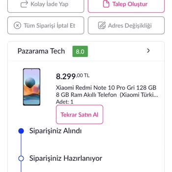 Pazarama Tech İptal Siparişi İptal Etmiyor.