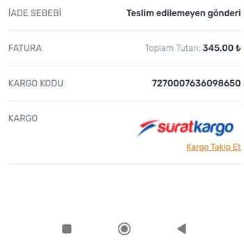 Sürat Kargo Müşteriye Teslim Edilmeyen Siparişler