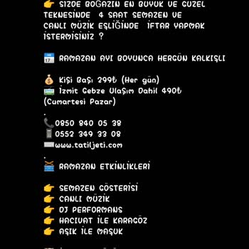 Tatil Jeti Boğazda İftar Turu Organizasyonunda Kişiye Özel Masa Yokluğu