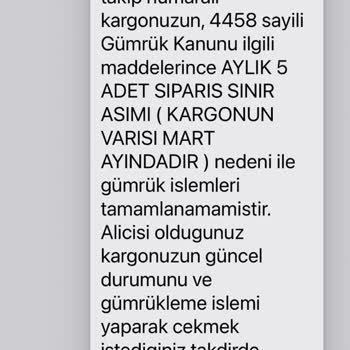 Aliexpress Siparişimin Gümrüklemesini Yapmayan Sinotrans Makzume Şti