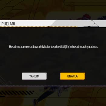 Garena Free Fire Hesabım Askıya Alındı