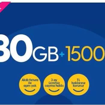 Turkcell ''Platinum Aşmaz Fırsat 30 GB / Yıllık Abonelik Paket''in Aşım Bedeli
