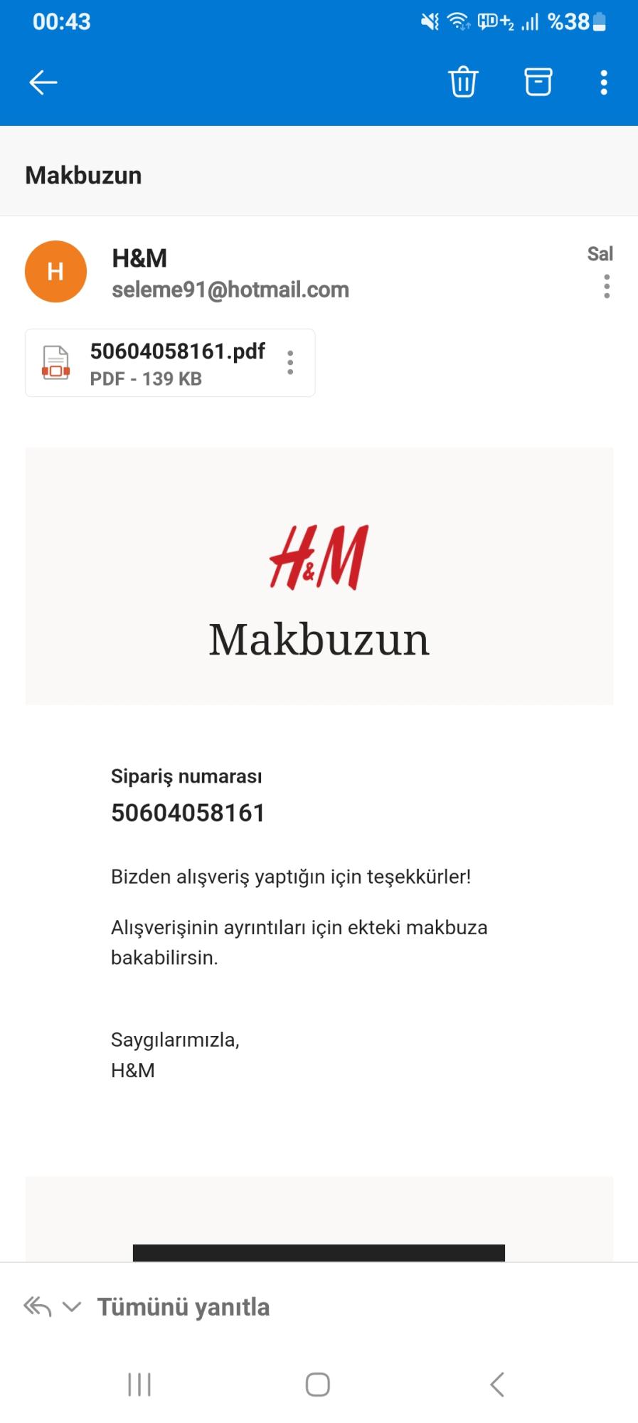 h&m iade