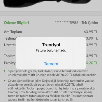 Trendyol Hızlı Market Kredi Kartınızı İzinsiz Kullanıyor Olabilir.
