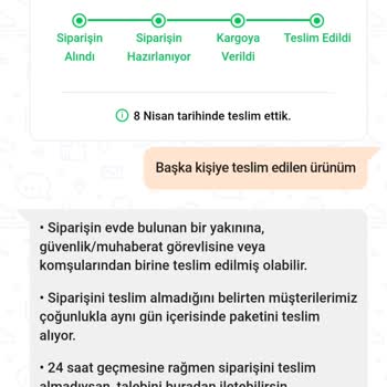 Trendyol Tarafıma Teslim Edilmeyen Farklı Birine Teslim Edilen Ürün
