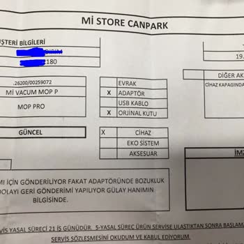 Xiaomi Ürünümüzün Hatalı Kutulamasından Dolayı Ürünümüzde Hasar Oluştu