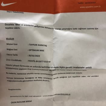 Nike Adana Optimum Ürün İade