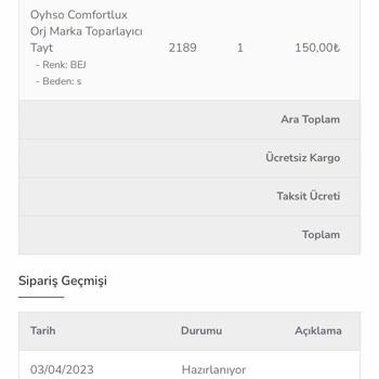 Butik Suez Ürünümü Yollamadı