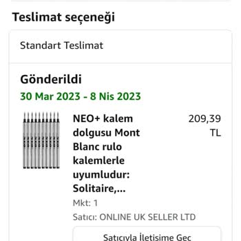 Amazon Web Sayfasından Yapılan Sorunlu Alışveriş.