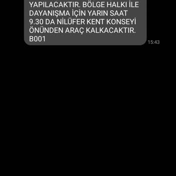 Nilüfer Kent Konseyi Sürekli Gelen SMS İçin İptal Talebi!