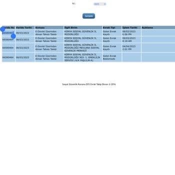 SGK EYT Gelen Evrak Beklemede