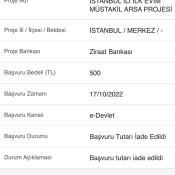 TOKİ Arsa Başvuru İadesi Verilmiyor