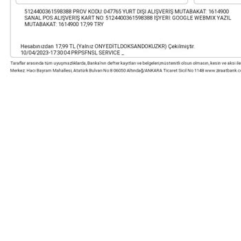 Google Webmix Yazılım Mutabakat
