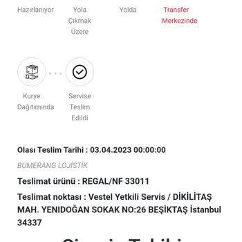 regal  ürün bozuk geldi