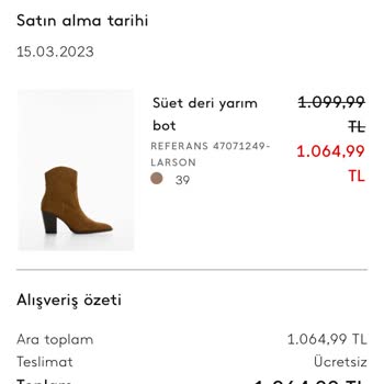 Mango Sipariş Belirtilen Tarihe Rağmen Elime Ulaşmadı