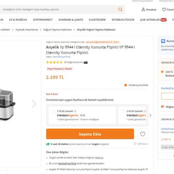 Arçelik Yumurta Makinesi Fiyaskosu