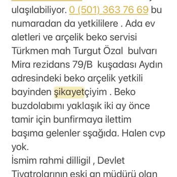 Kuşadası Beko/Arçelik Yetkilisi Ada Ticaret İklim Geri Dönmüyor