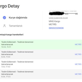 MNG Kargo Metris Şubesi - Ürünü Teslim Etmeme Sorunu
