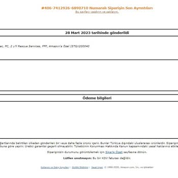 Amazon Satın Alınan Ürün Teslim Aşamasında İadesi İstenilmesi