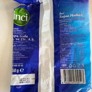 İnci Gıda Soğan Halkası Zehirlenme Sorunu