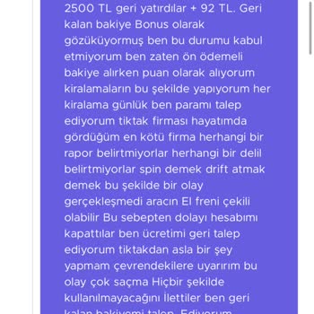 TikTak Kirala El Freni Çekilme Hatası