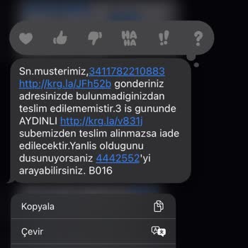 Aras Kargo Evde Olan Beni Bulamamışlar.