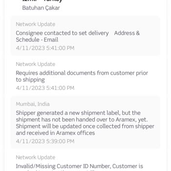 Aramex Kimlik Doğrulama Hatası