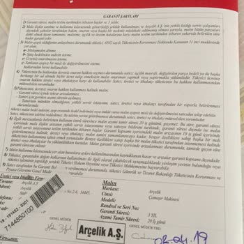 Arçelik 7103 D Model Çamaşır Makinesi Temiz Yıkamıyor