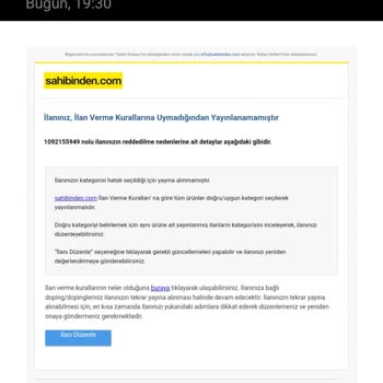 Sahibinden Sistem Hatası Yüzünden İlanım Onaylanmıyor.