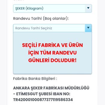 Türk Şeker Şeker Fabrikasından Randevu Alamamak