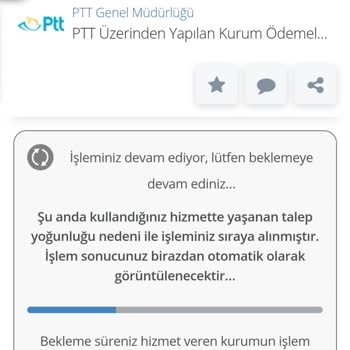 PTT Bank PTT Kurum Ödemeleri Sorgulama Ve Aktarma Ekranı Çalışmıyor