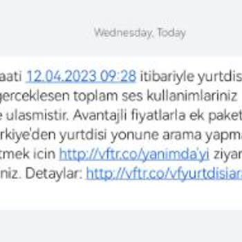 Vodafone Yurt Dışı Arama