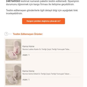 Aras Kargo Kargo Teslimat Edilmedi