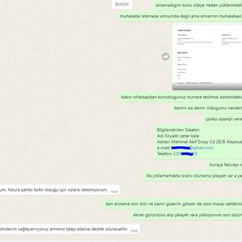 Teknosa.com Faturamı Bana Vermiyor