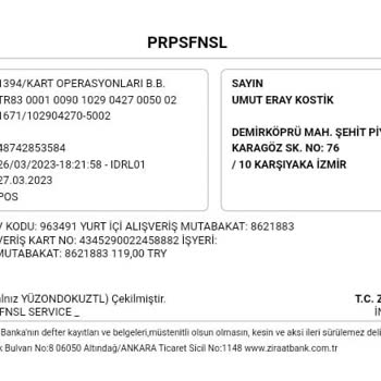 KFC Ücretim İade Edilmedi