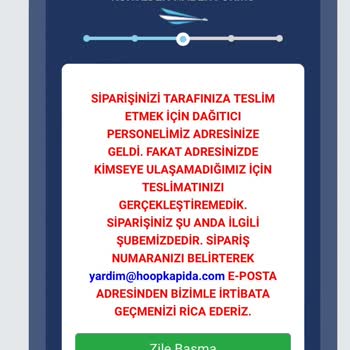 Hoopkapıda Firmanın Kargomuzu Getirmeyip İade Etmesi