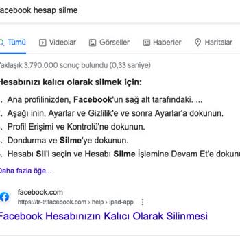 Facebook Hesap Silme