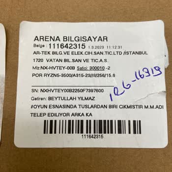 Acer Yeni Laptop Tuş Hatası