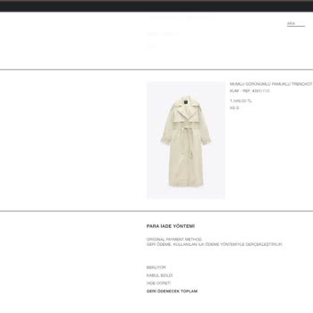 Zara İade Ödemesi Yapmıyor
