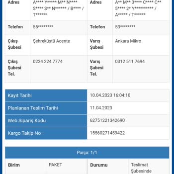 Ankara Mikro Sürat Kargo Teslim Edilmesi Gereken Kargo Teslim Edilmedi