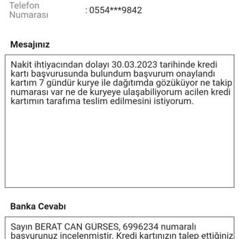 VakıfBank Kredi Kartı Kurye Sorunu