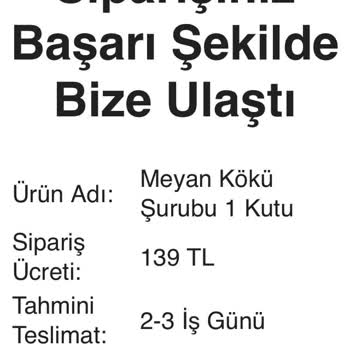 Meyan Kökü Sitesinden Ürün İptali