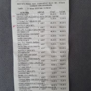 Şımarık Home Fişte Fazladan Ürünler Girilmiş