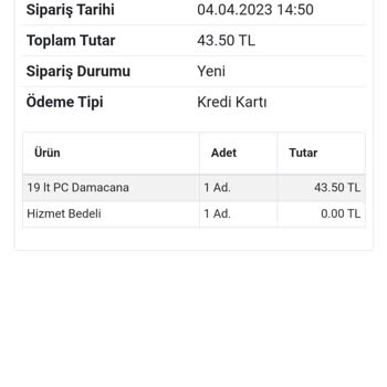 Abant Su Su Aldım Para İadesi Yapılmadı.