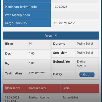 Sürat Kargo Elekhan Şubesi Kayıp Kargo