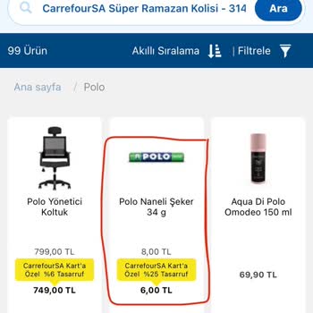 Carrefour'daki Polo Şeker İndirimi Fişe Yansımamış Ve Fark Verilmiyor!