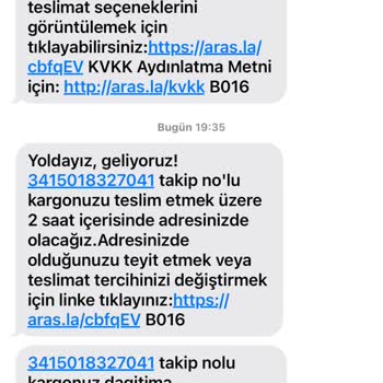 Aras Kargo Dağıtıma Çıkarıldı Denilip Teslim Edilmemiştir