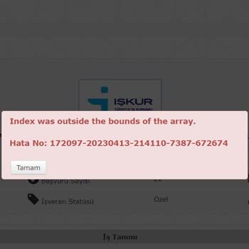 İŞKUR'da İş Başvurusu Yapamıyorum Sistem Hata Veriyor