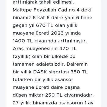 AND Belgelendirme Asansör Muayene Fahiş Ücret Zammı